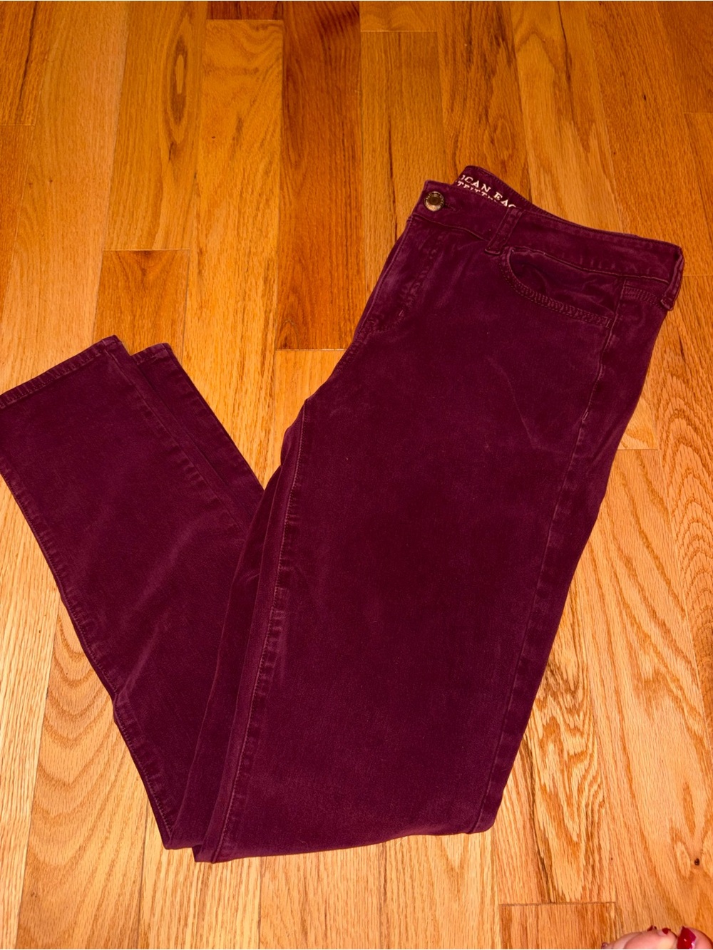 American Eagle Outfitters Straight Leg Corduroy Jeans - Deep Wine
